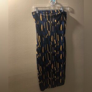 Black navy and yellow tube dress